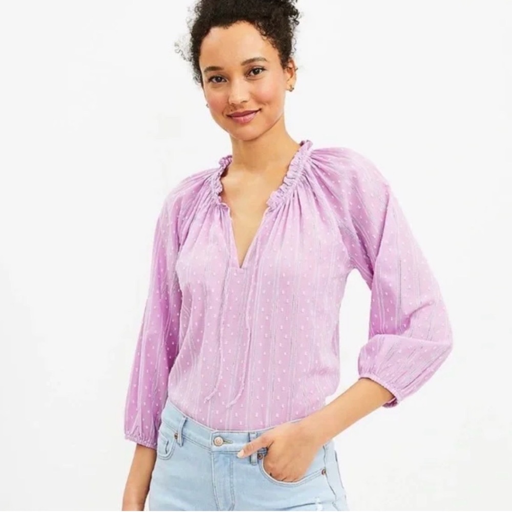LOFT Lavender Blouse Size Large  NWOT